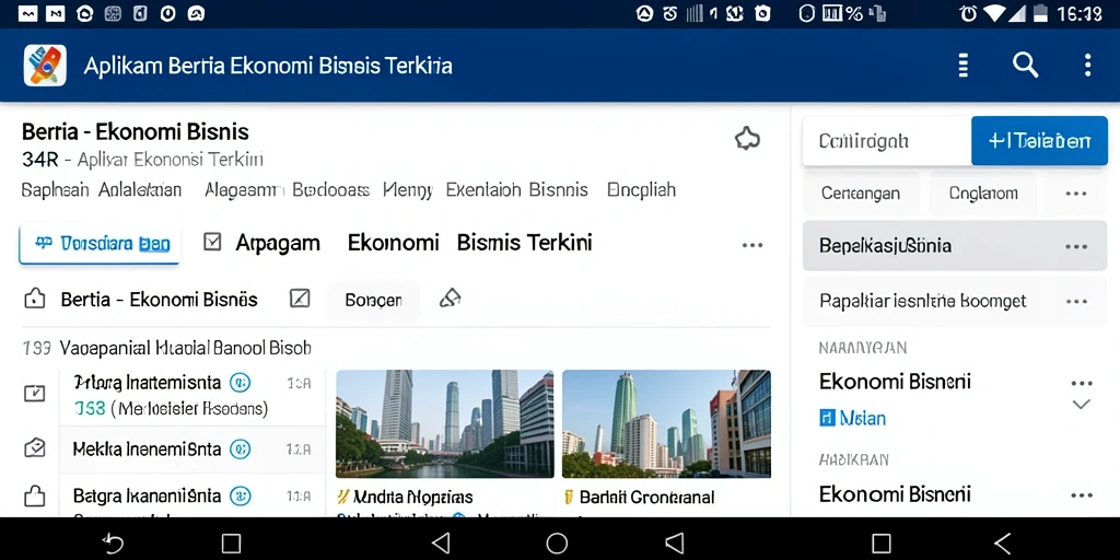 Screenshot antarmuka 34R yang menampilkan berita ekonomi terbaru.