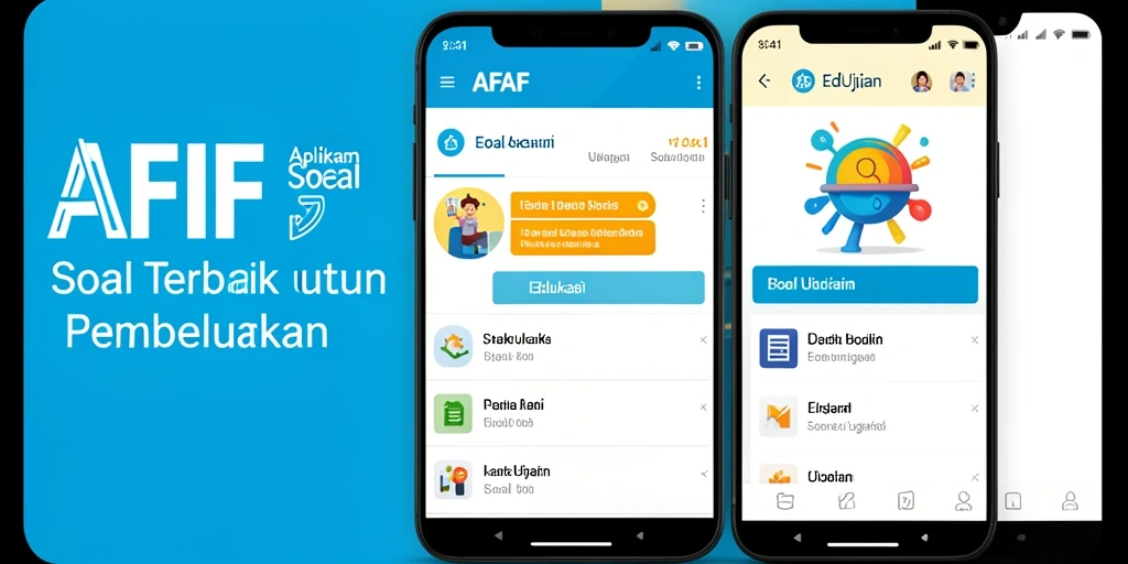 Antarmuka aplikasi AFAF yang menampilkan berbagai soal ujian.