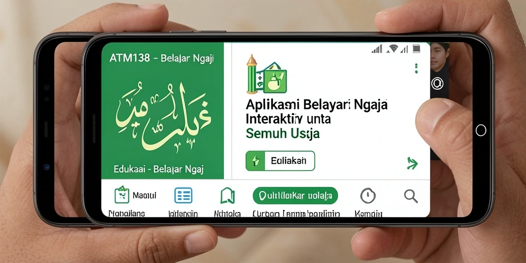 Tampilan antarmuka ATM138 untuk belajar ngaji yang interaktif.