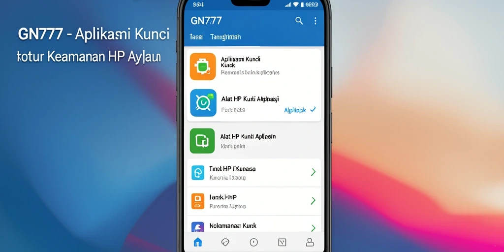 Tampilan antarmuka GN777 yang memudahkan pengguna dalam mengunci aplikasi.