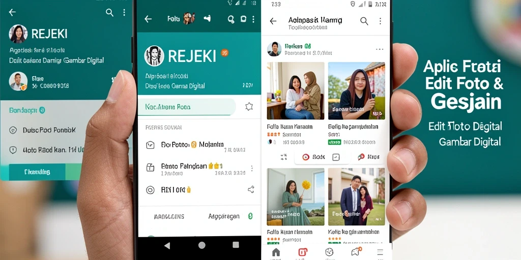 Screenshot aplikasi REJEKI menampilkan fungsi pengeditan gambar yang intuitif.